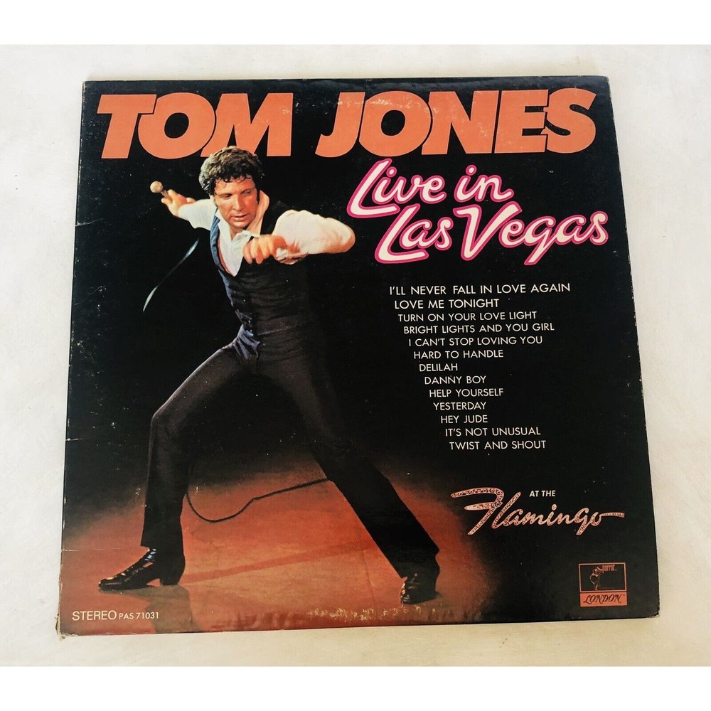 Vintage Tom Jones Live In Las Vegas Flamingo Vinyl LP Album Parrot London Stereo